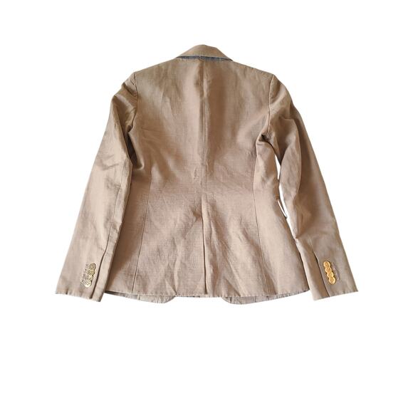 Veronica Beard Linen Blend Tan Dickey Blazer Size 0 - Picture 6 of 8